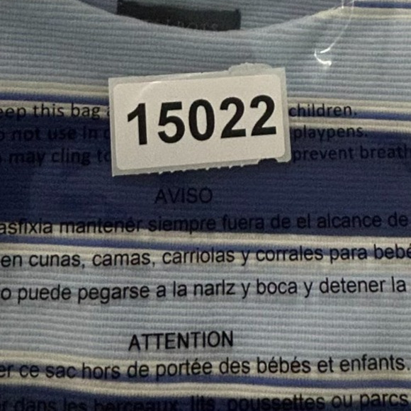 Talbots Top Womens Large Blue White Stripe Textured Button Shoulder Stretch - Picture 10 of 10